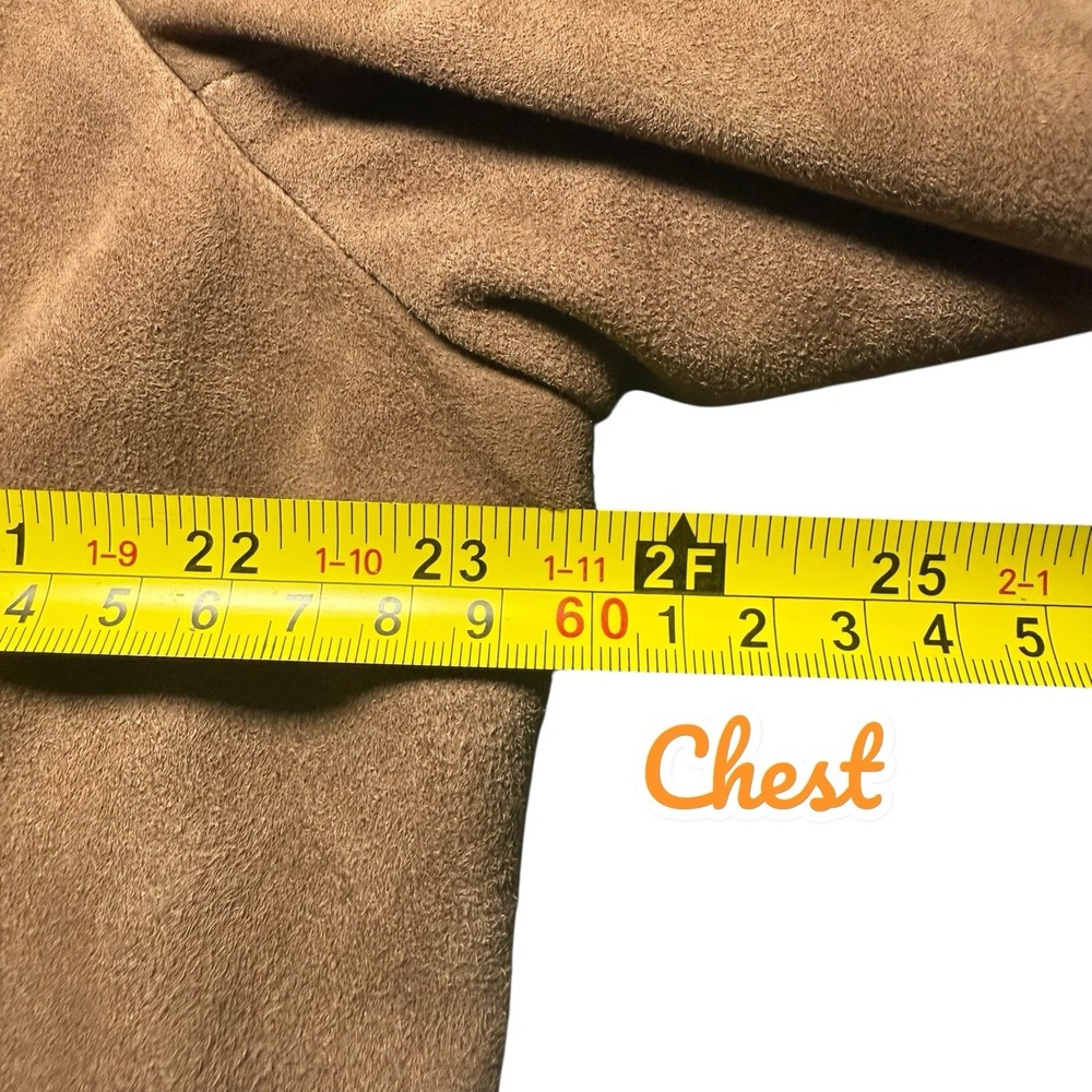 Elegant Tan Women's Jacket By Dana Buchman- Suede Leather with leather cuffs. - Picture 8 of 10